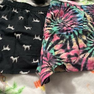 PINK XXL sleep ware shorts. Black/tye-dye
